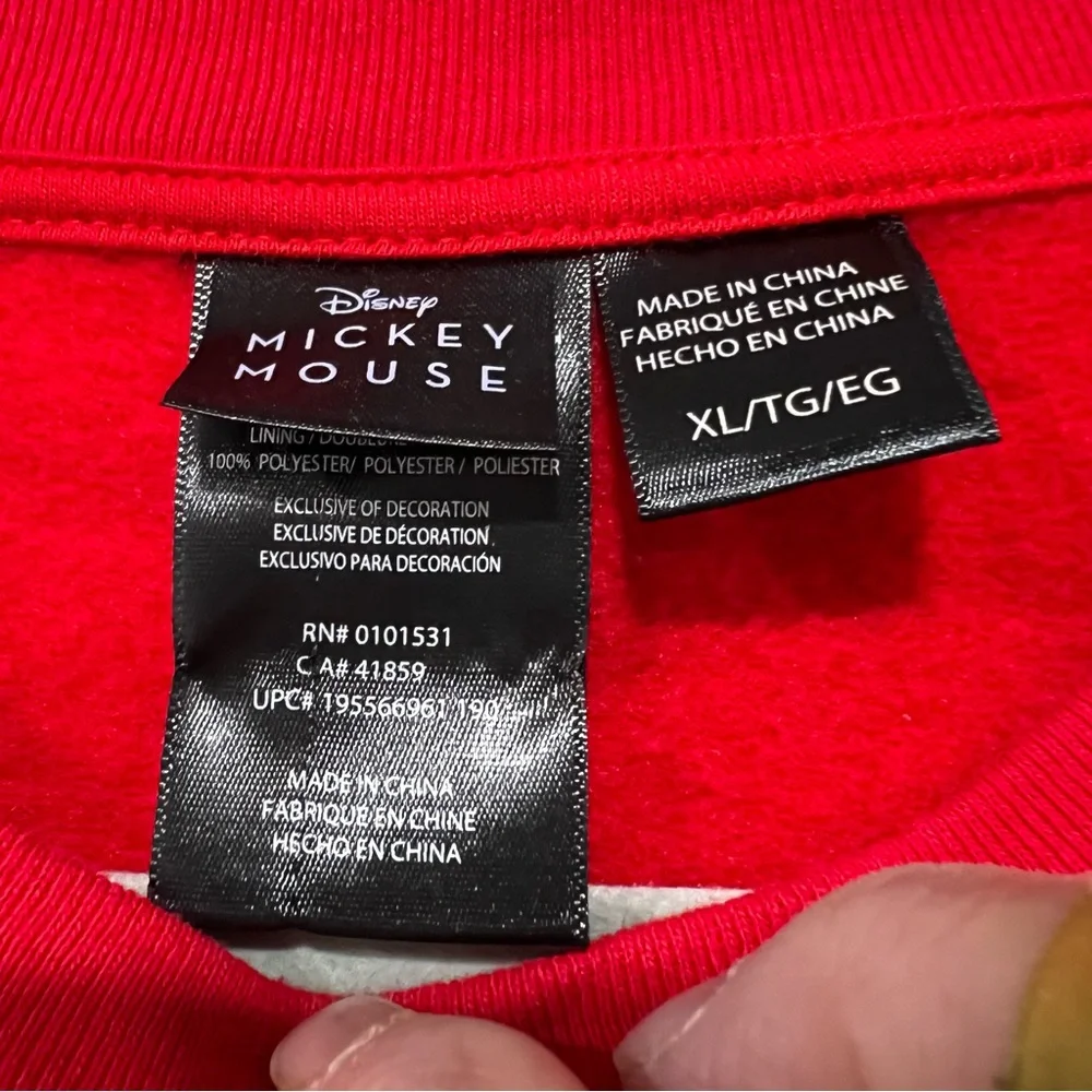 DISNEY SANTA MICKEY MOUSE CHRISTMAS SWEATSHIRT LIGHT UP UGLY SWEATER Size XL - Picture 9 of 10